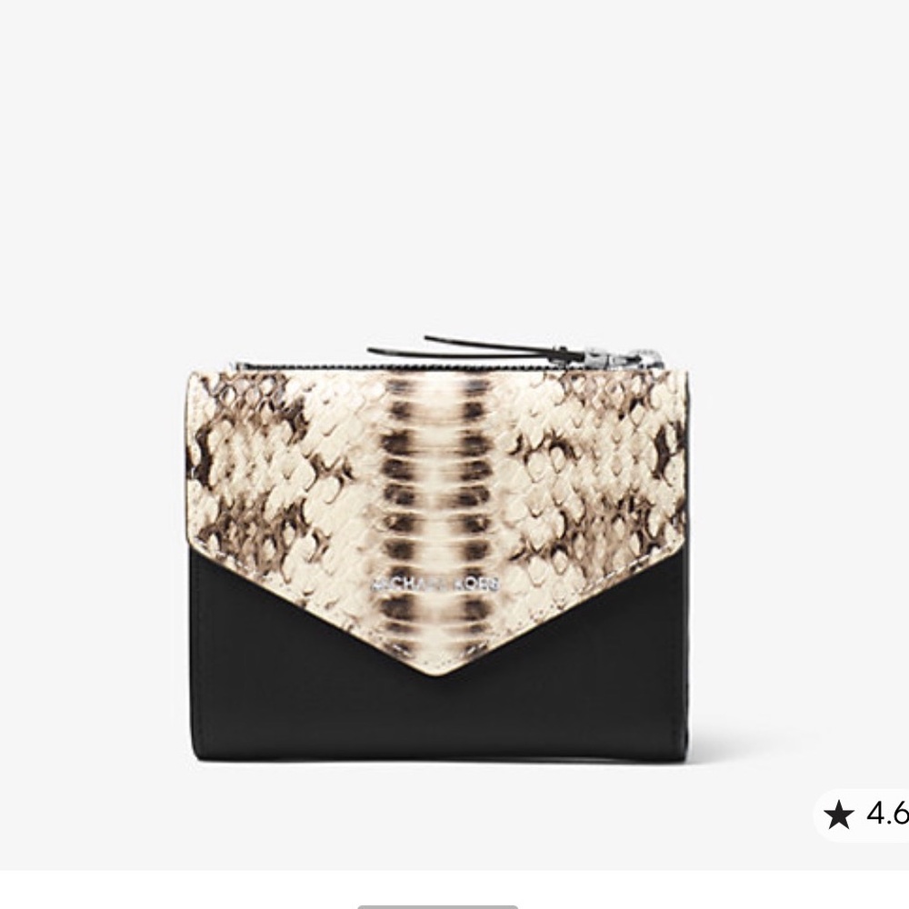 Michael Kors Small Snake-Embossed Leather Envelope Wallet